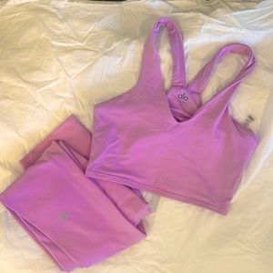 Pink Lavender Alo Yoga Set